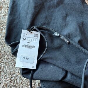 Zara black mini dress with Rosette detail